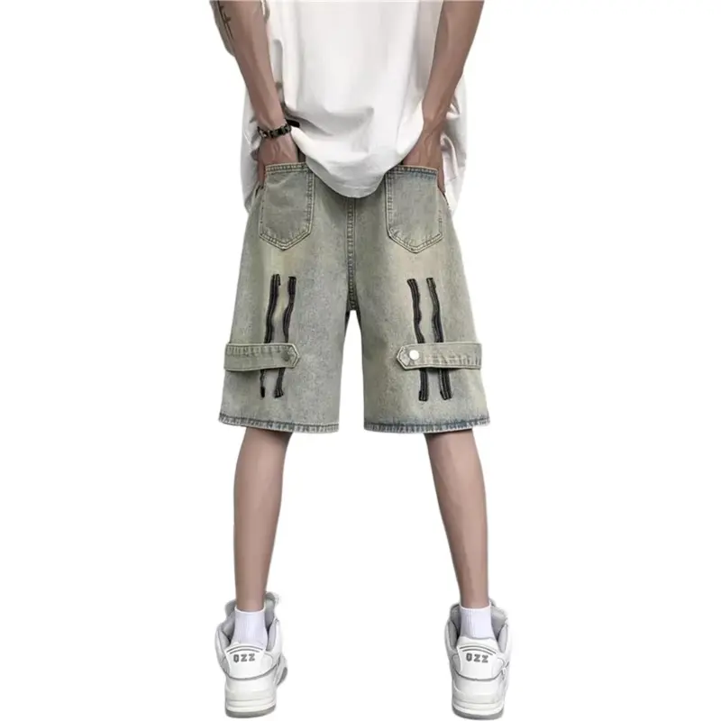 PAINT STAIN Denim Shorts Men-2