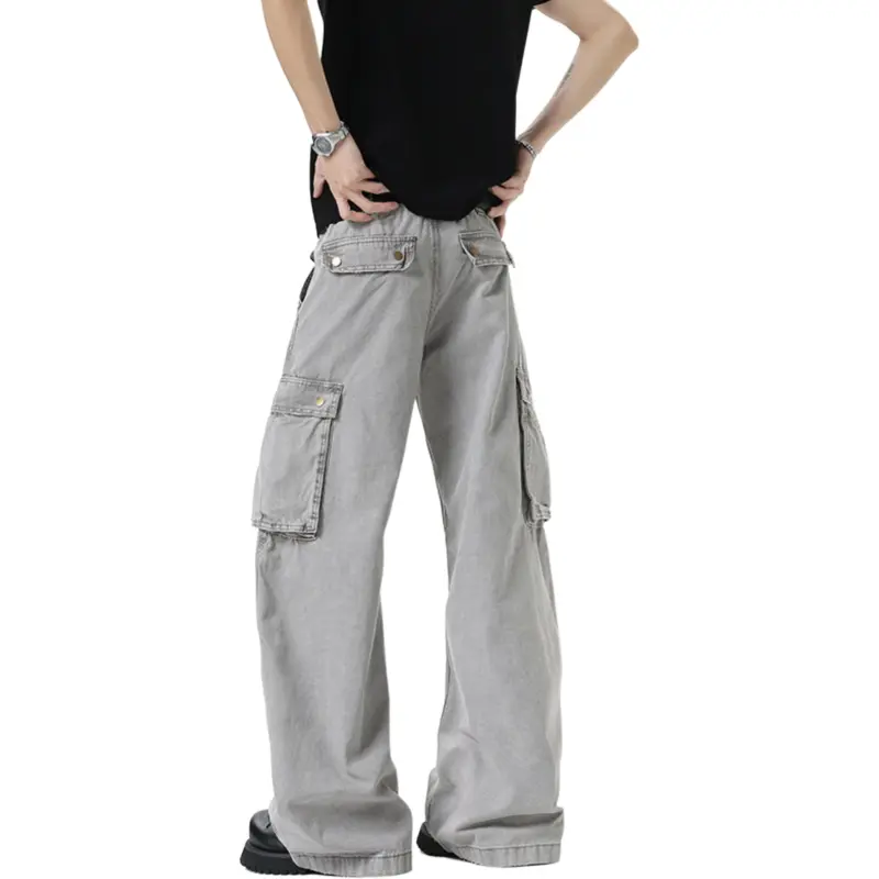 TELENT Cargo Pants Unisex Light Gray-1