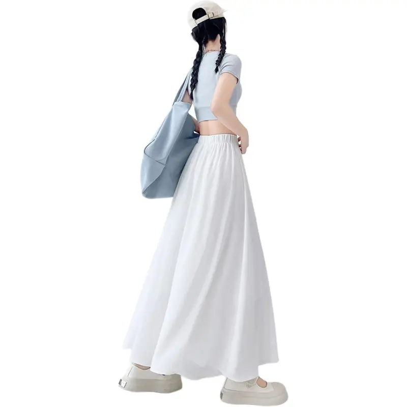 Flowers In Water Casual Long Skirt Women's-2