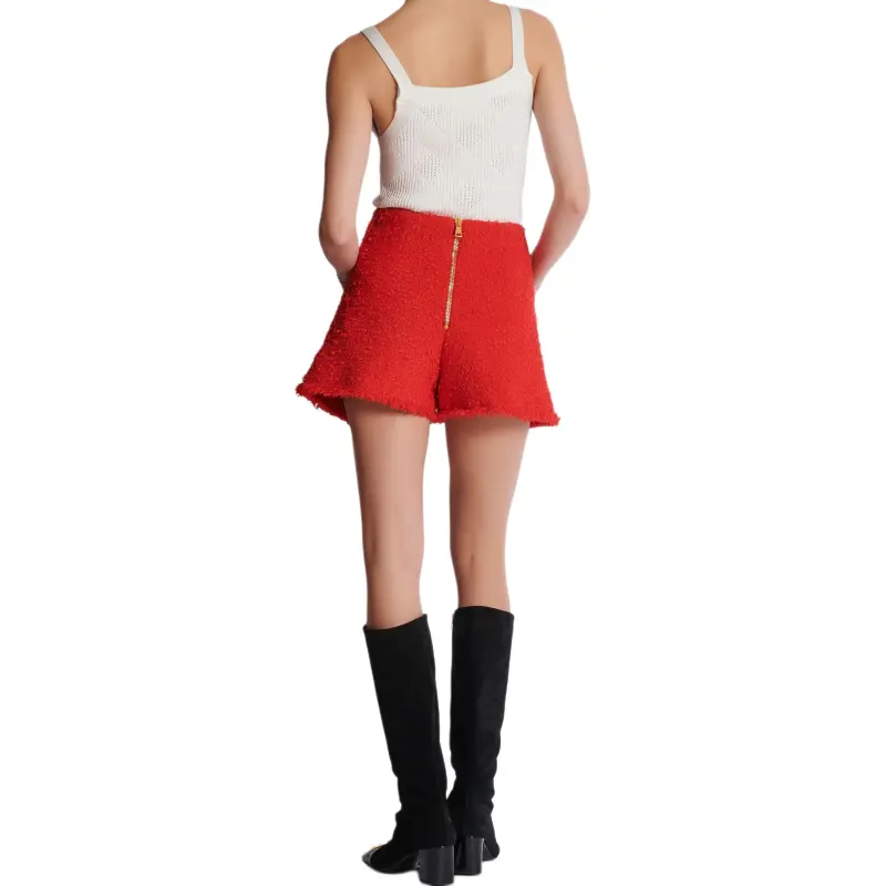 BALMAIN High Waist Tweed Shorts-3