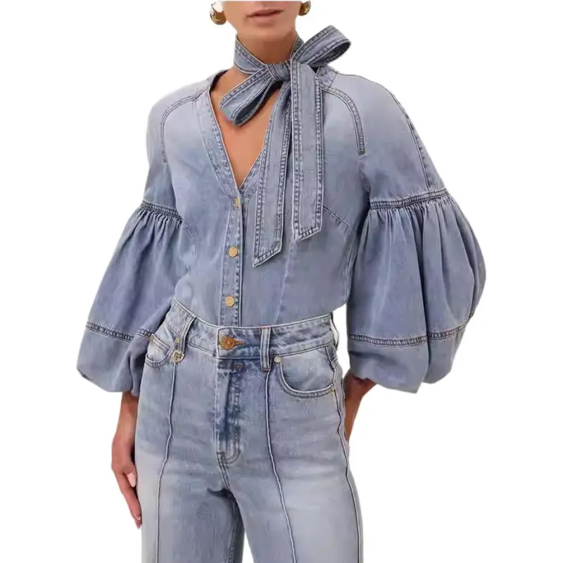 Zimmermann Tied Denim Blouse-2