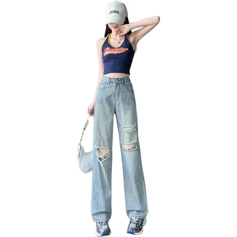 Mu Xiao Xin Jeans Women's Light Blue-4