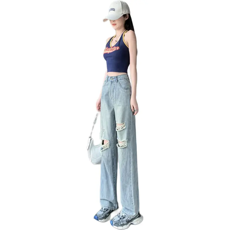 Mu Xiao Xin Jeans Women's Light Blue-5