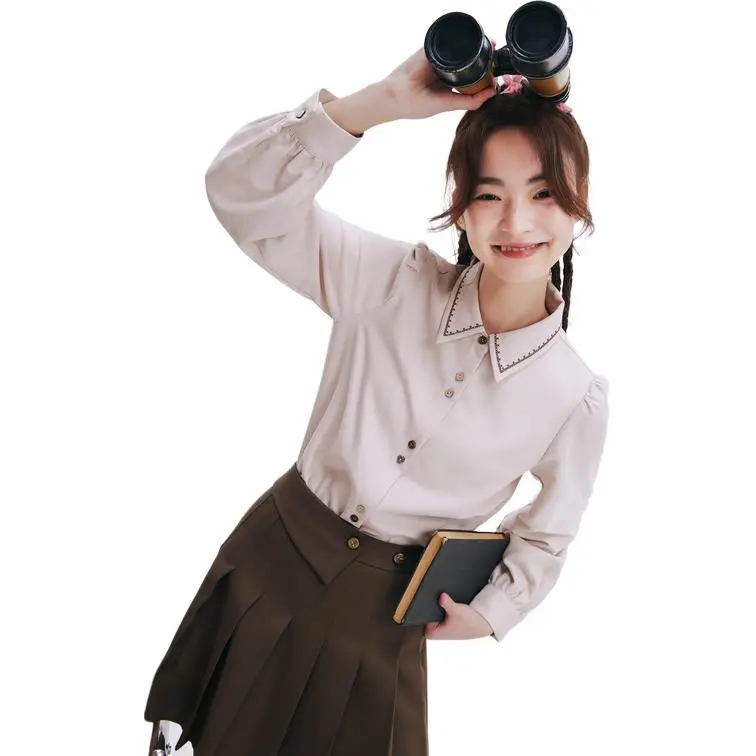 ZIHAN Shirts Women's Beige Gold-2
