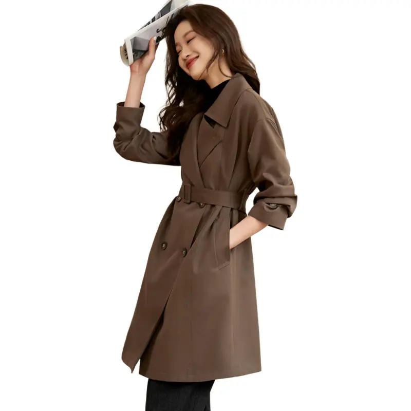Mo Han Yi Mei Trench Coat Women's Cool Camel-4