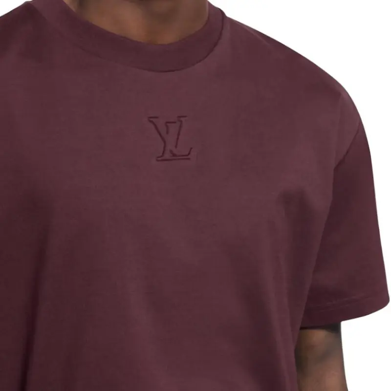 LOUIS VUITTON T Shirt Men's Burgundy Red-4