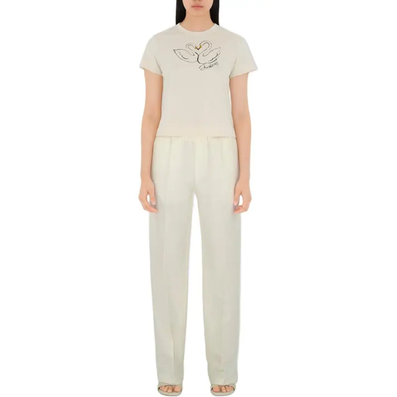 Burberry Boxy Swan Cotton T shirt-2