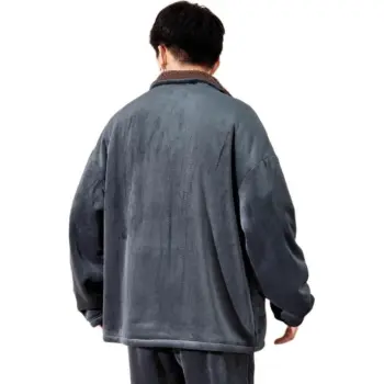 Tonlion Velvet Jackets Men Dark Iron Gray