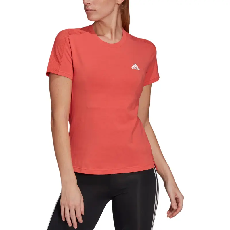 Adidas AEROREADY T-Shirt Women's Bright Pink Neon/White-1