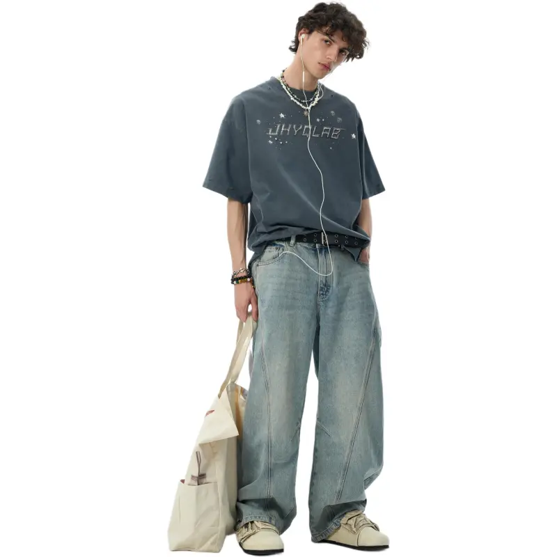 JHYQ T Shirt Unisex Distressed Dark Gray-3