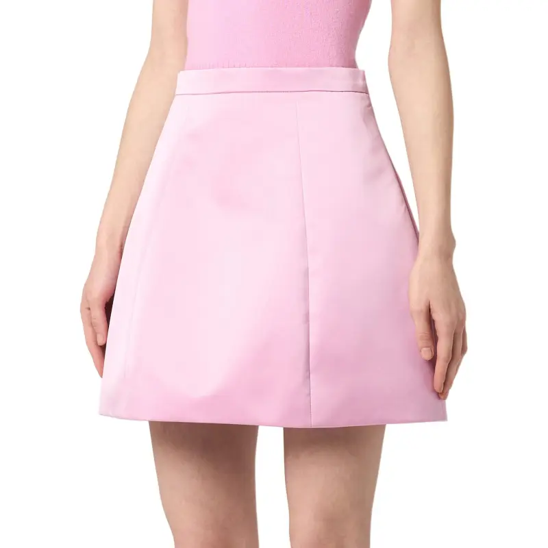 Blumarine Duchess satin Mini Skirt-4
