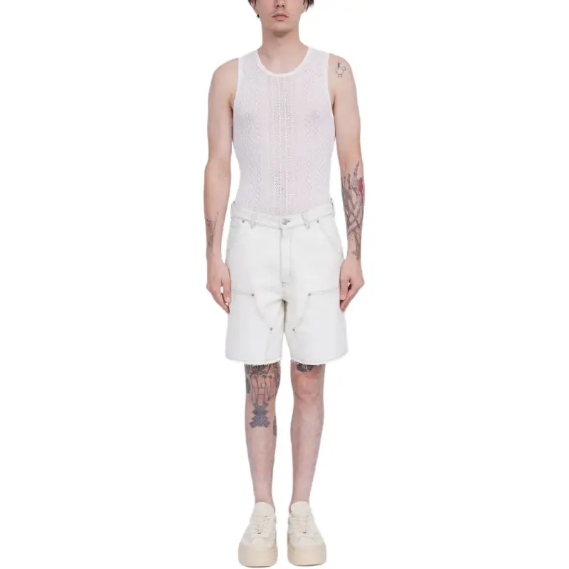MM6 Maison Margiela Numbers motif Denim Shorts-1