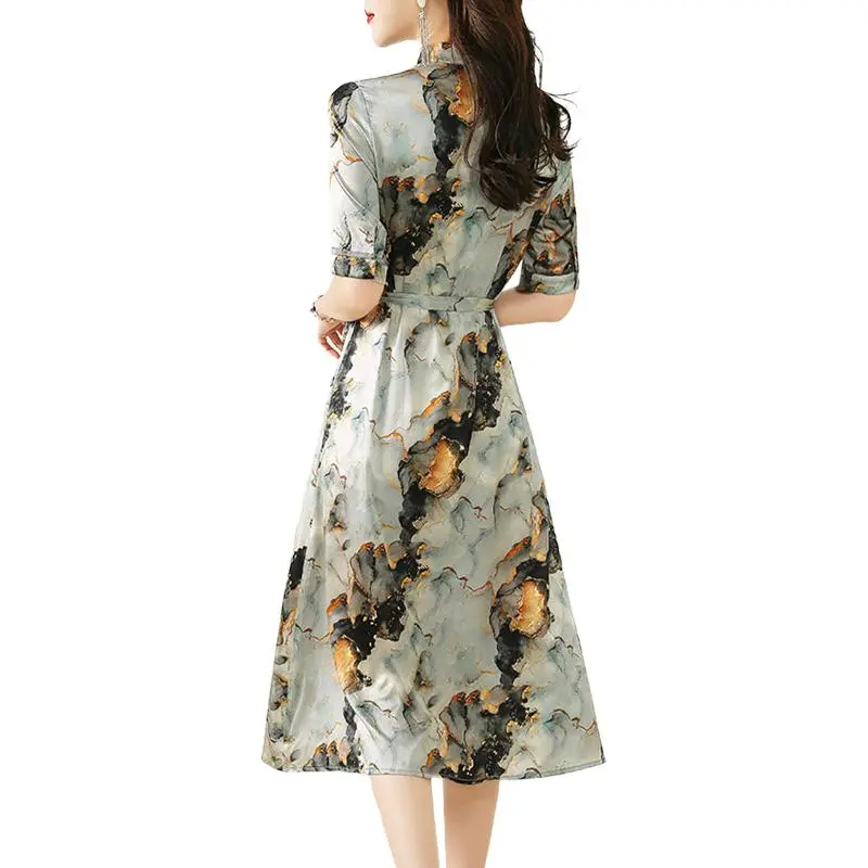 Yi Mengyuan Silk Short Sleeved Dress Women's-1
