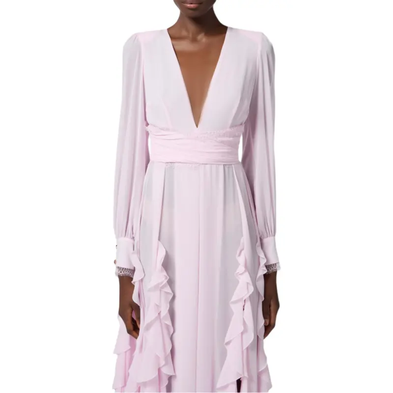Elisabetta Franchi Ruffled Georgette Maxi Dress-3