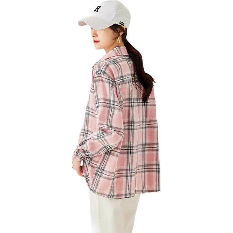 La Chapelle Shirt Women's Pink Plaid-1
