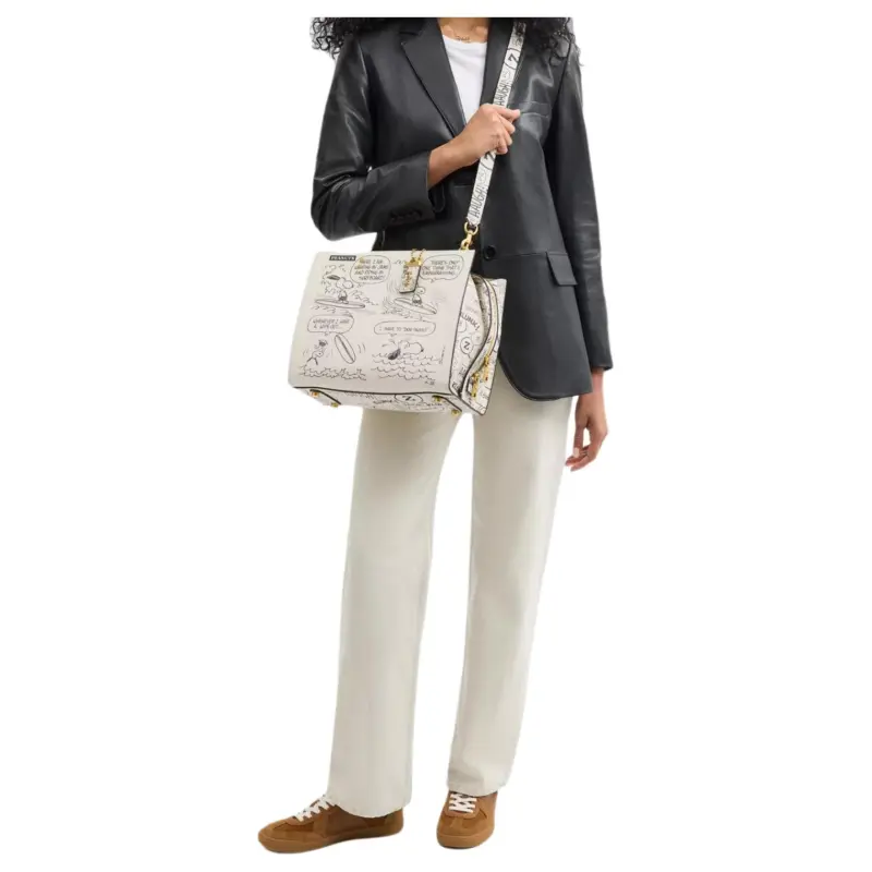 COACH PEANUTS Snoopy, Collaboration Rogue Leather Shoulder Bag, Crossbody Bag, Handbag Women's Chalk White-6