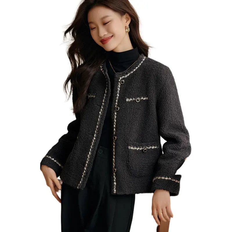 Mo Han Yi Mei Velvet feel Coat Women's Medium Gray-5