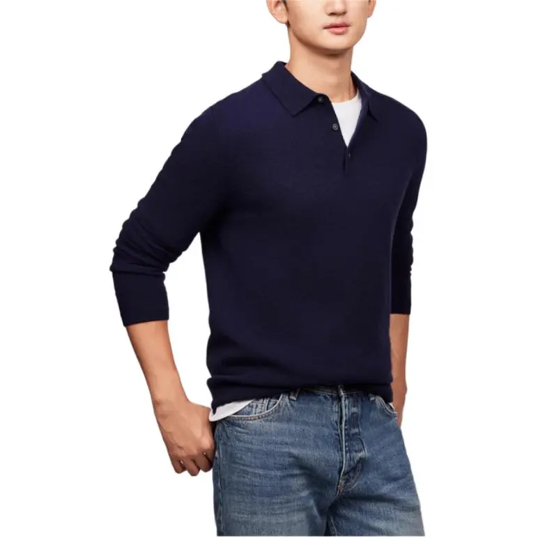 Tommy Hilfiger FW24 Cashmere Sweater Men's Navy Blue-1