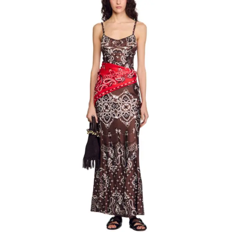 Sandro Bandana print Maxi Dress-3