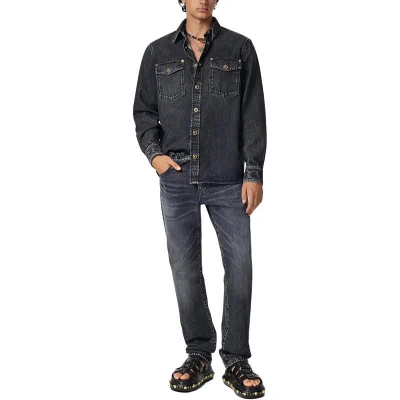 Versace Button Up Denim Shirt-1