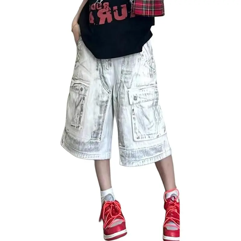 Weles Denim Shorts Unisex White-1