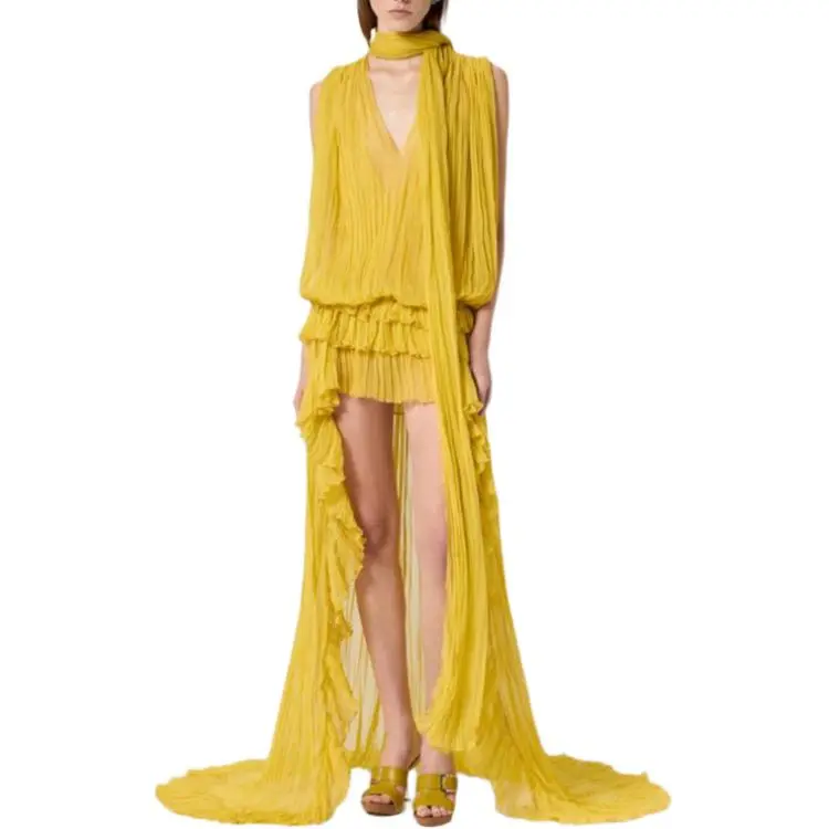Blumarine Pleated Asymmetric Midi Dress-2