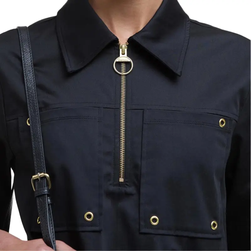 BARBOUR Short Sleeved Dress Women's Black-5