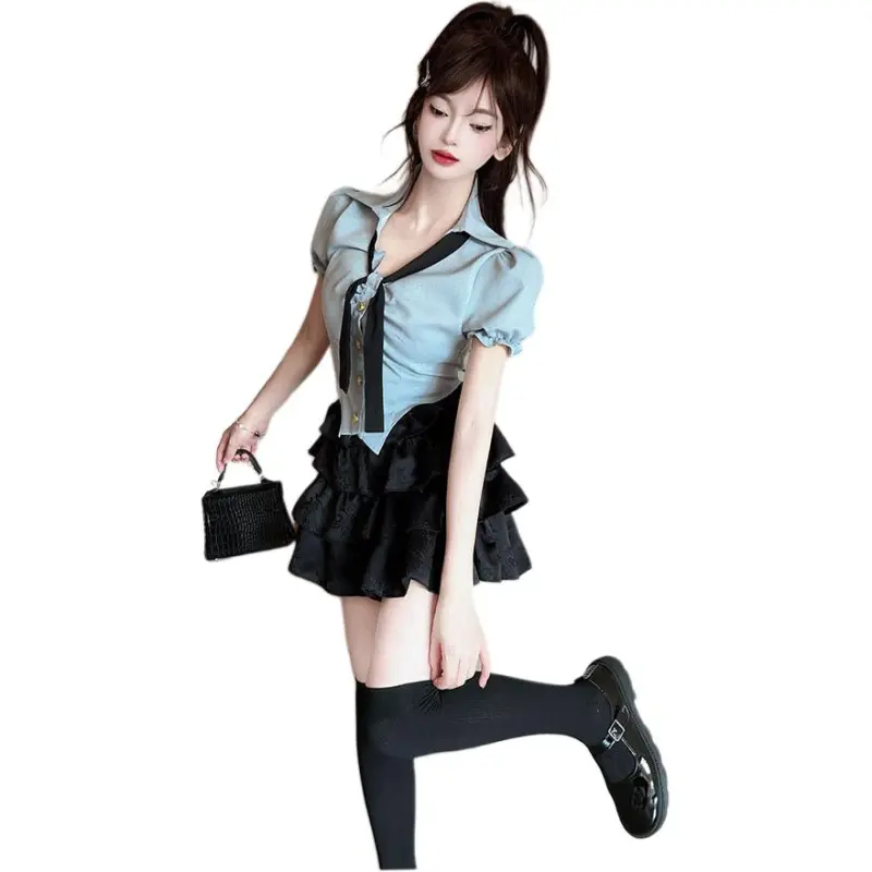 Mu Xiao Xin Two Piece Skirt Sets Women's-4