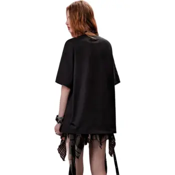 UNIFREE Drop Shoulder Sleeve T Shirt Women's Black