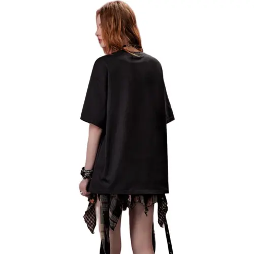 UNIFREE Drop Shoulder Sleeve T Shirt Women's Black