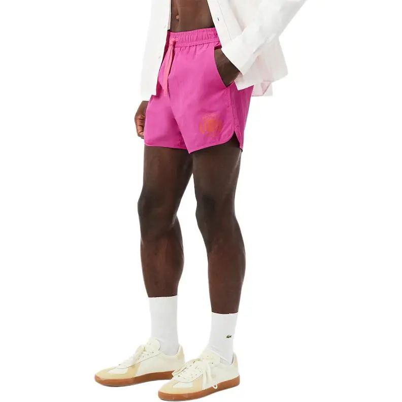 LACOSTE Logo appliqué Swim Shorts-4