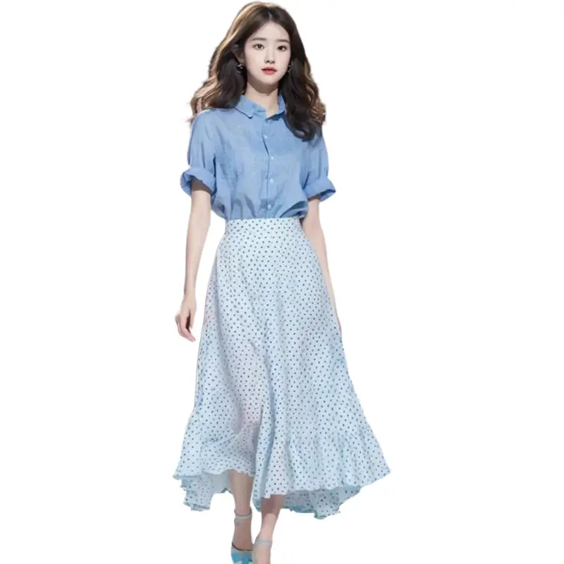 Mu Xiao Xin Two Piece Skirt Sets Women's-1