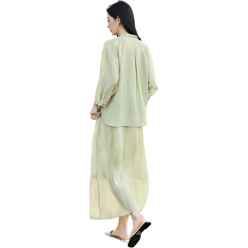 IHIMI Shirts Women's Matcha Green-1