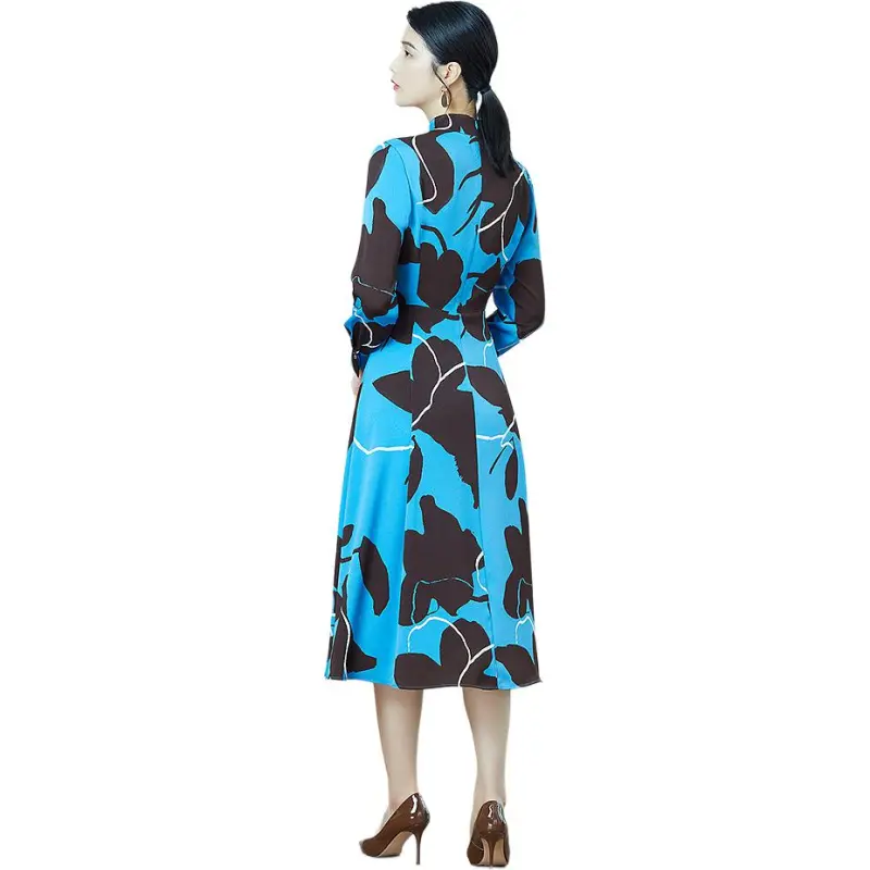 BBLLUUEE Long Sleeved Dress Women's Coral Blue-1