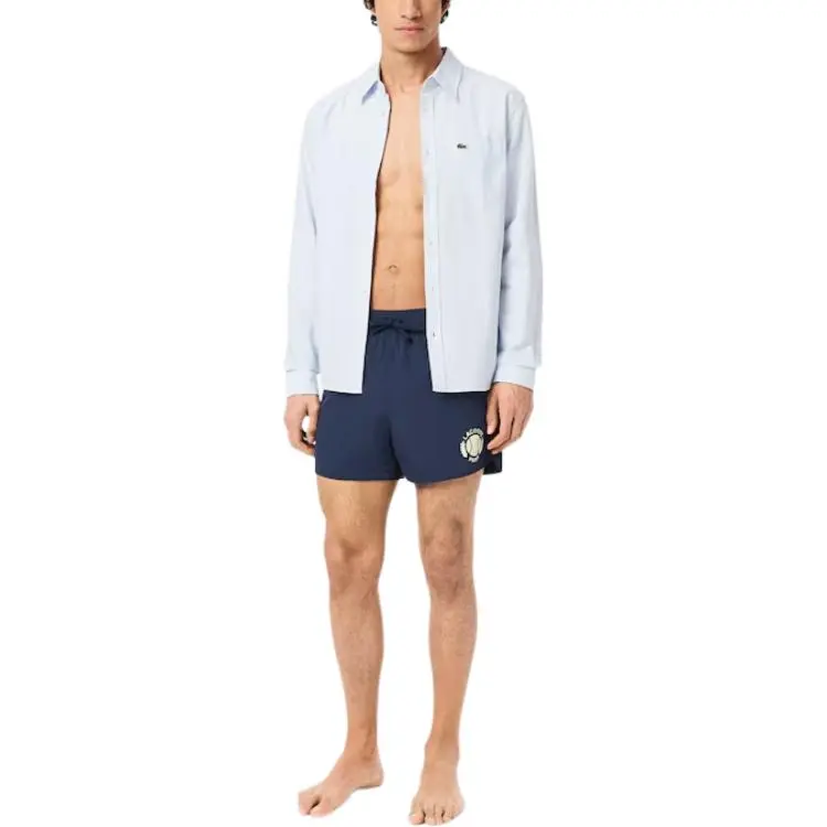 LACOSTE Logo appliqué Swim Shorts-7