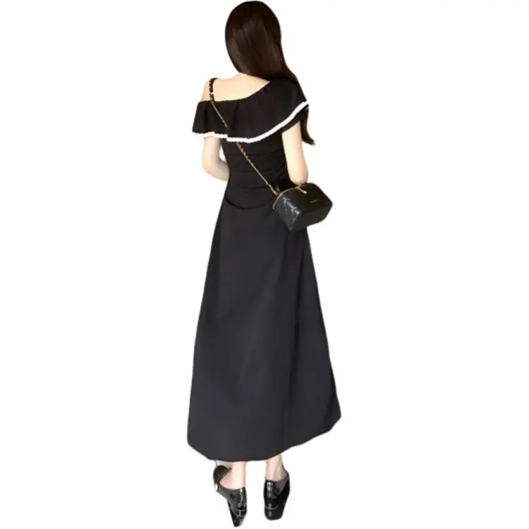 Mu Xiao Xin Slip Dresses Women's Black-1