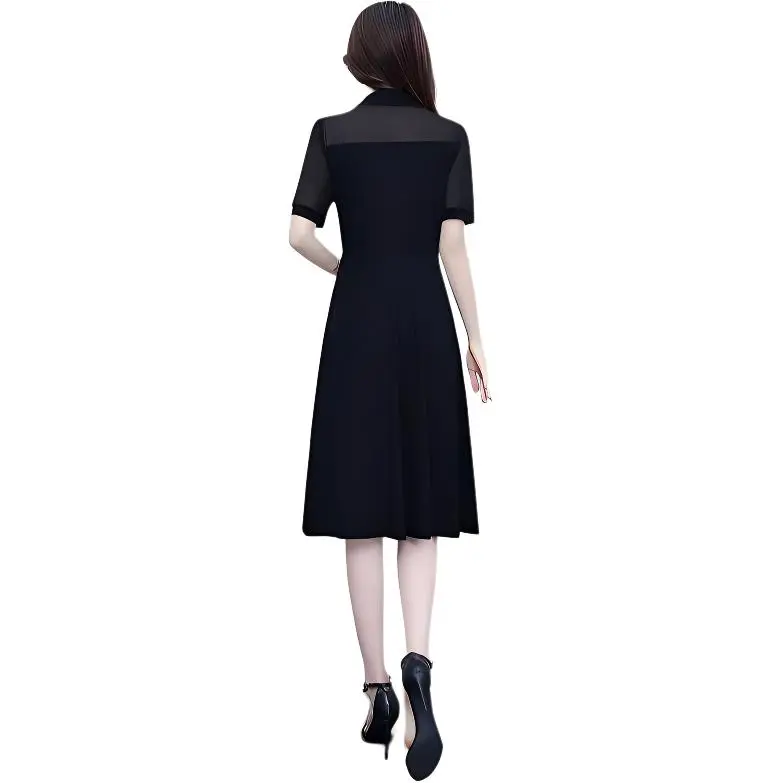 Flowers In Water Short Sleeved Dress Women's-1