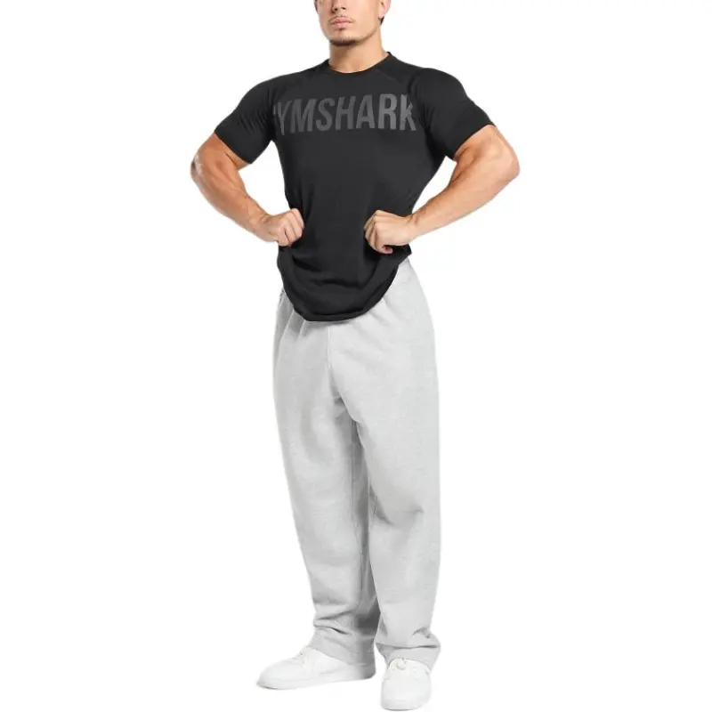 GYMSHARK T Shirt Men's Black/Agate Gray-1