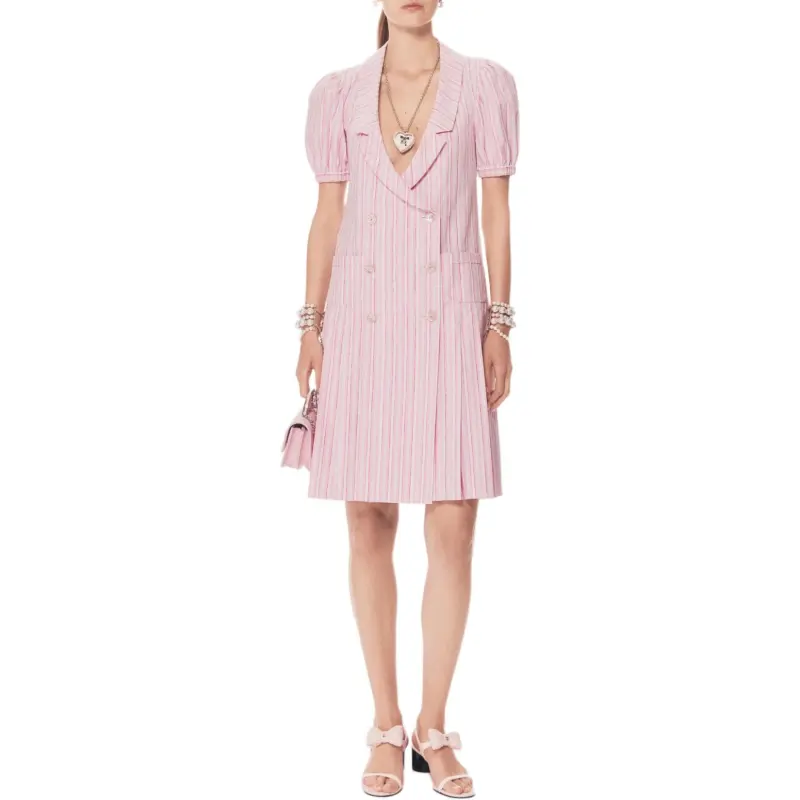 CHANEL 25P Spring Summer Preview Collection Short Sleeved Dresses Women's Pink Purple-1