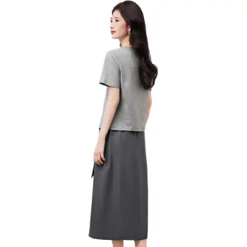 XINFEIYU Skirt Set Women's Gray