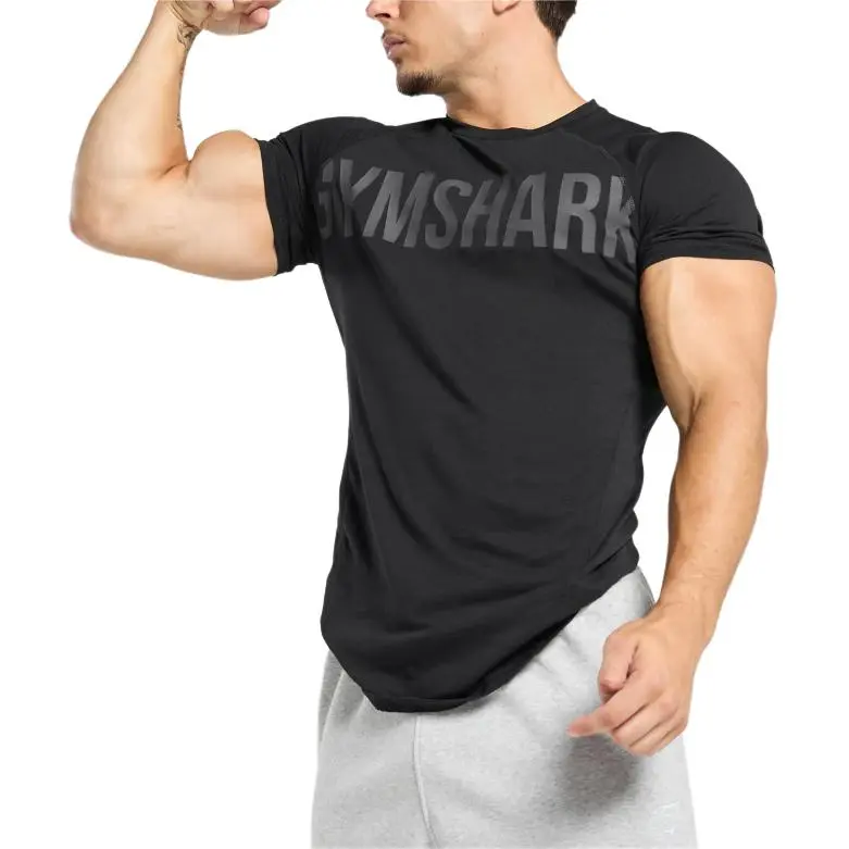 GYMSHARK T Shirt Men's Black/Agate Gray-2