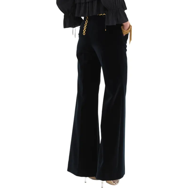 Chloé Flared Velvet Tailored Pants-2