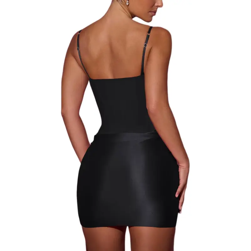 OH POLLY SS25 Lovella Slip Dresses Women's Black-1