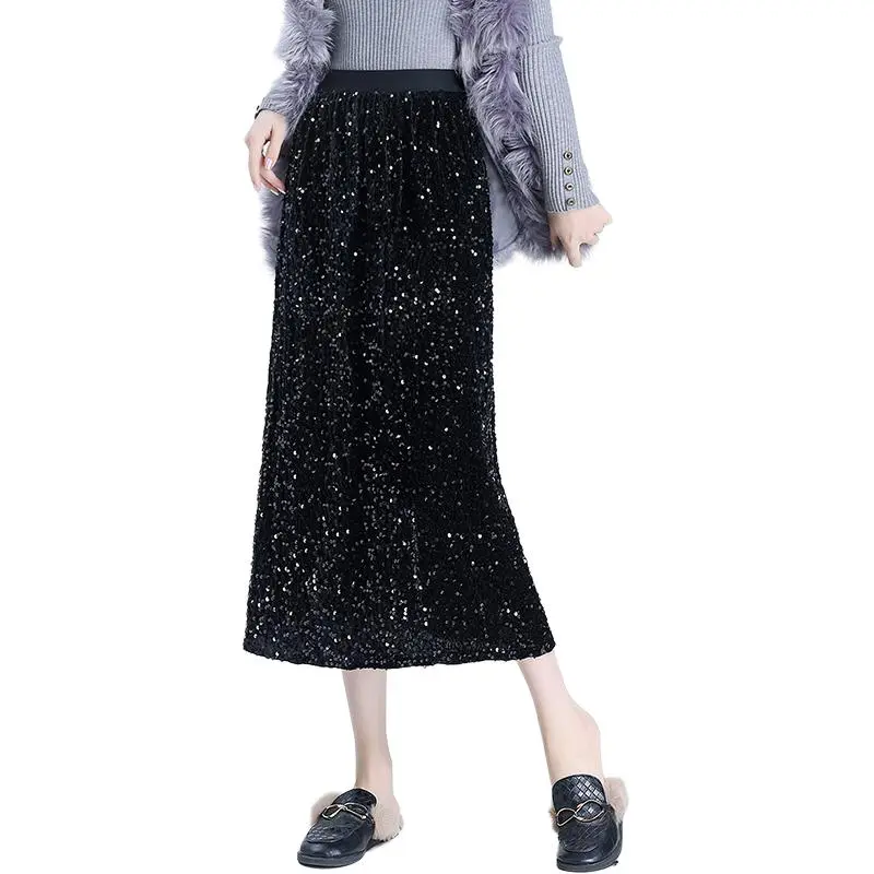 La Chapelle Casual Long Skirt Women's Black-1