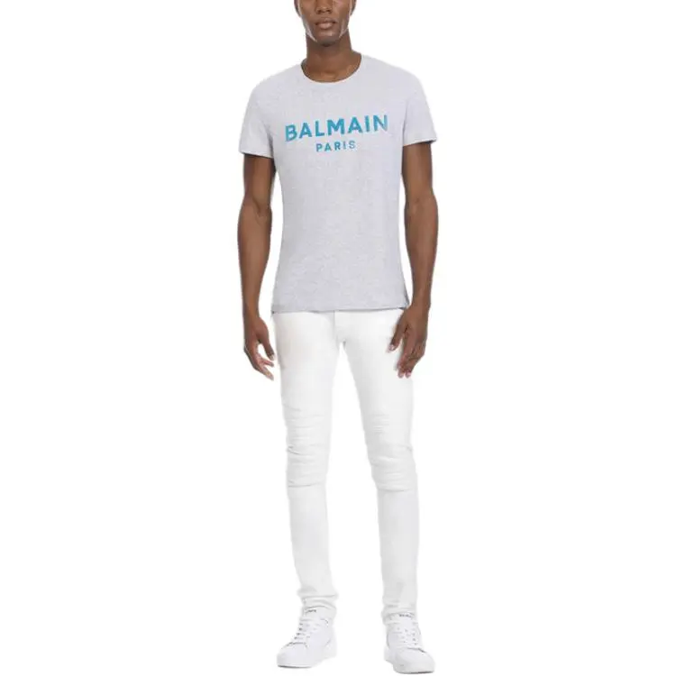 BALMAIN T Shirts Men Gray-3