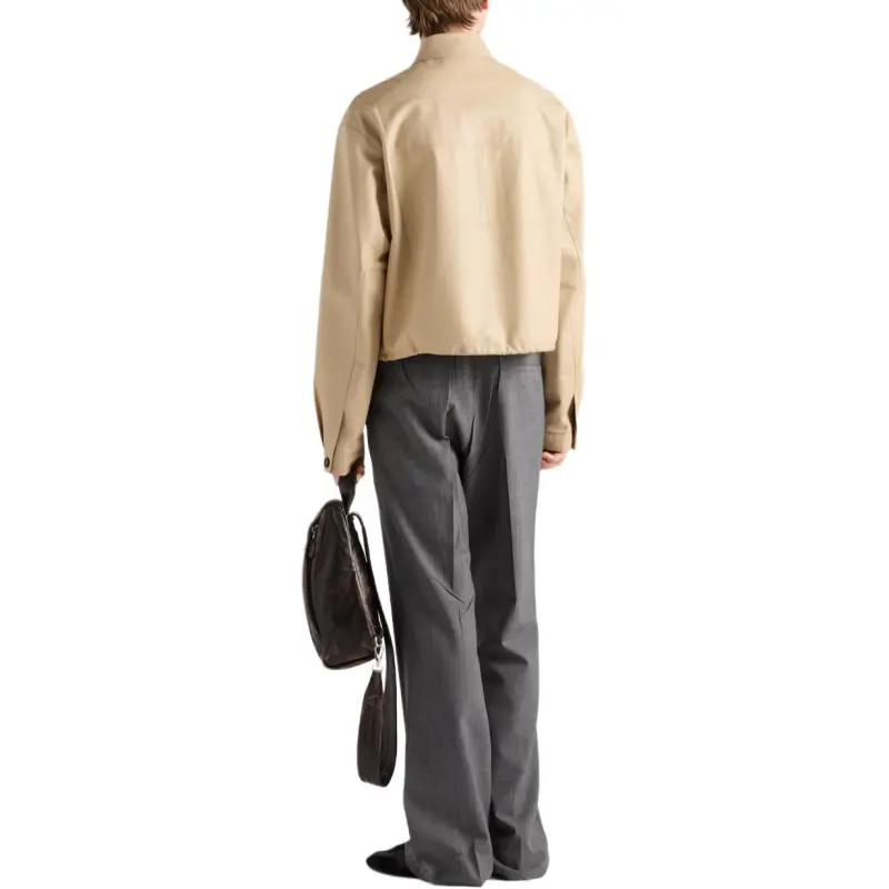 PRADA Leather Jacket Men's Sandy Beige-3