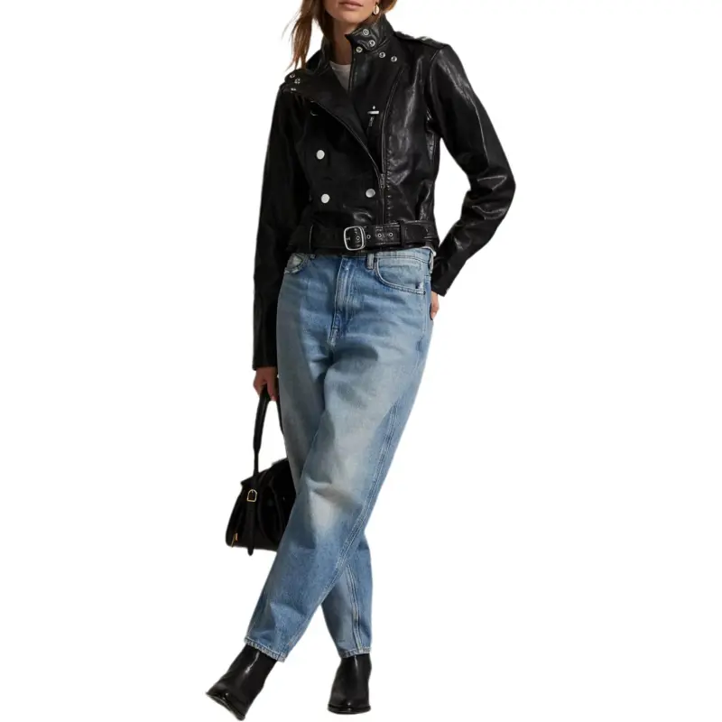 Polo Ralph Lauren Leather Jacket Women's Black-1