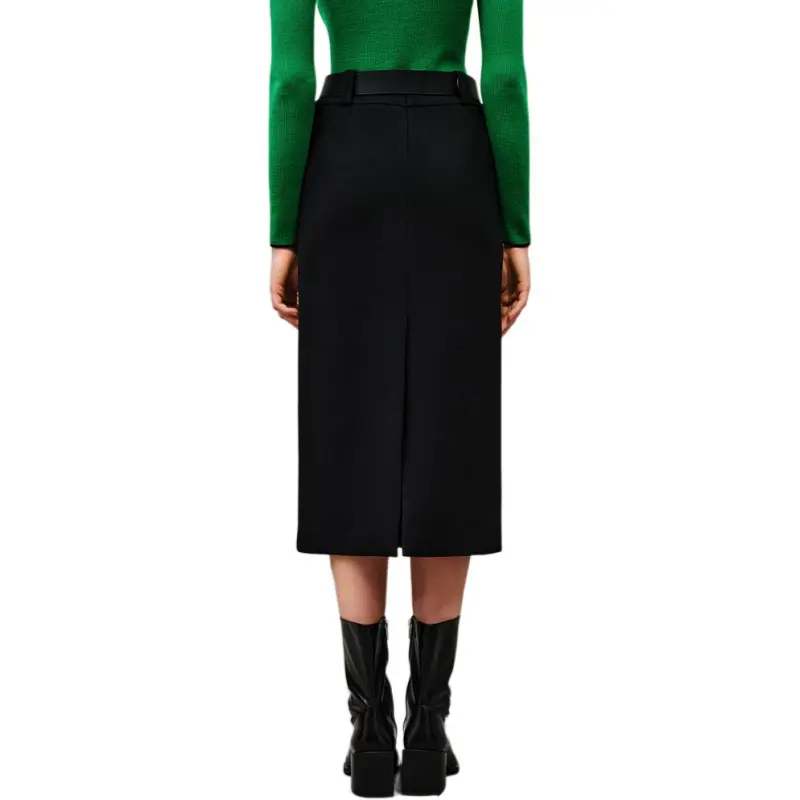 INSUN Casual Long Skirt Women's Black-1