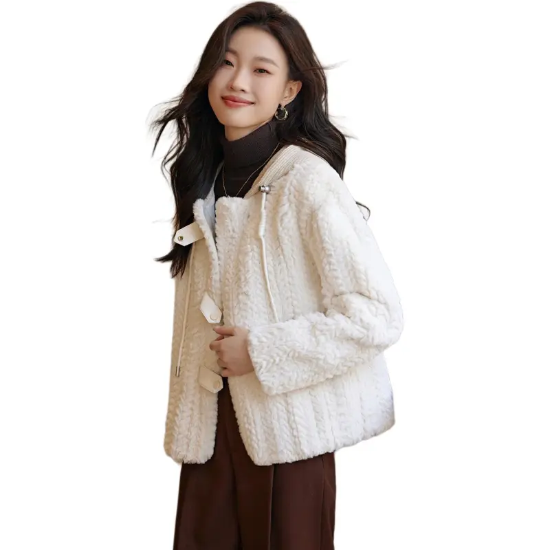 Mo Han Yi Mei Velvet feel Coat Women's Ecru-3