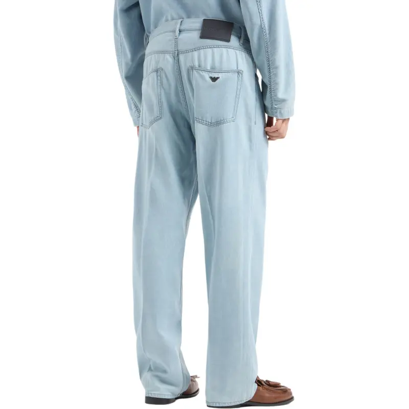 EMPORIO ARMANI J74 Loose Fit Denim Jeans In A Soft Touch Lyocell Blend-2